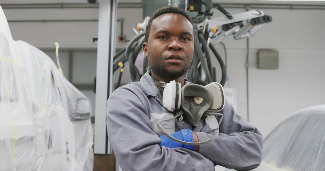 Automotive Technician in Workshop Posing with Confidence - Free Images, Stock Photos and Pictures on Pikwizard.com