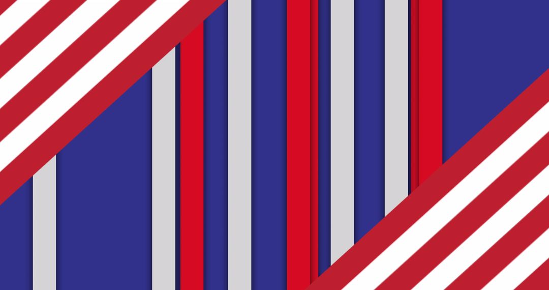 Dynamic Abstract Geometric Pattern with Red, White, and Blue Stripes