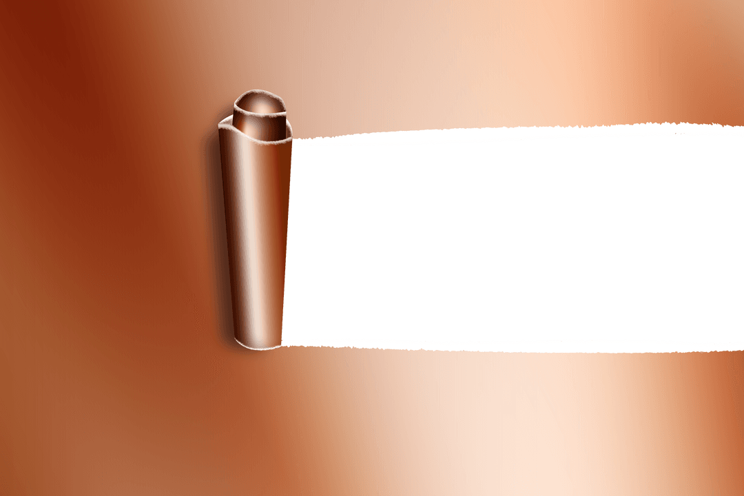 Metallic Bronze Torn Paper with Transparent Background