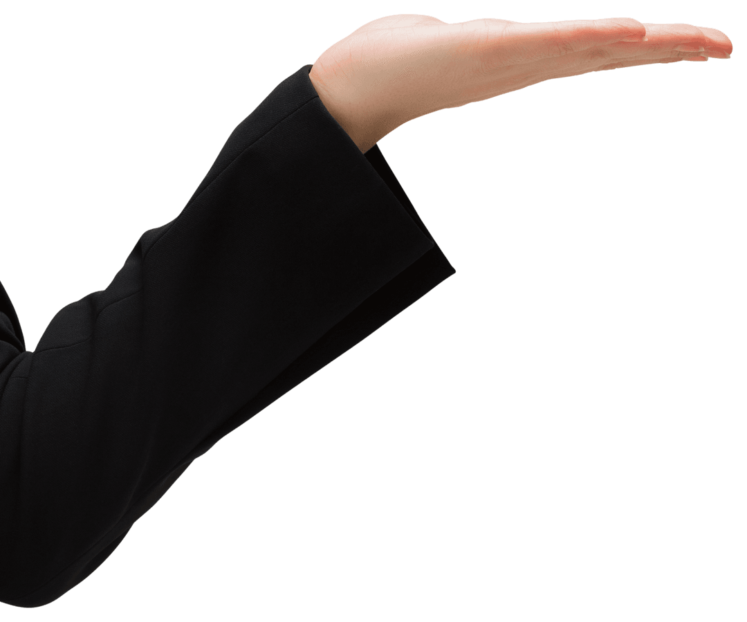 Transparent Businesswoman Hand in Gesture Offering Support