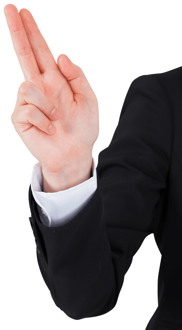 Female Business Hand Gesture with Transparent Background