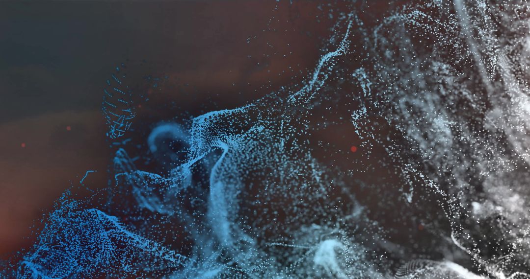 Digital Particle Waves with Glowing Energy on Dark Background