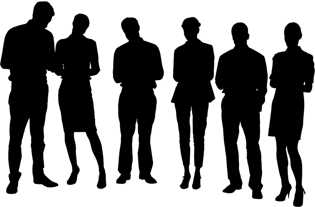 Transparent Silhouette of Diverse Business Team