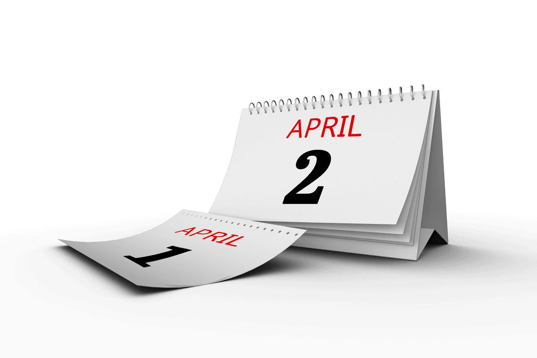 Transparent April Calendar Flipping Pages Illustration