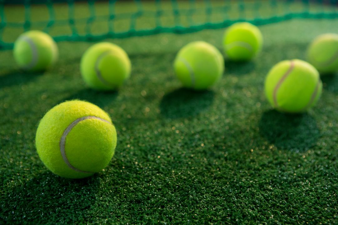 Close Up of Tennis Balls on Court by Net - Free Images, Stock Photos and Pictures on Pikwizard.com