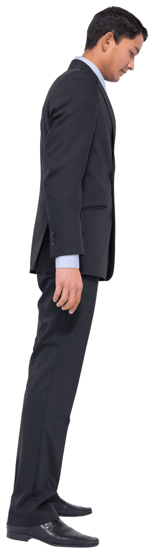 Transparent Businessman Pointing on Clear Background