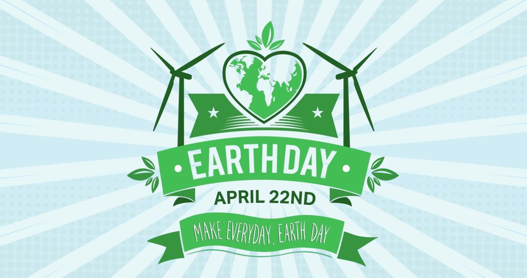 Earth Day Celebration with Sustainability Symbols