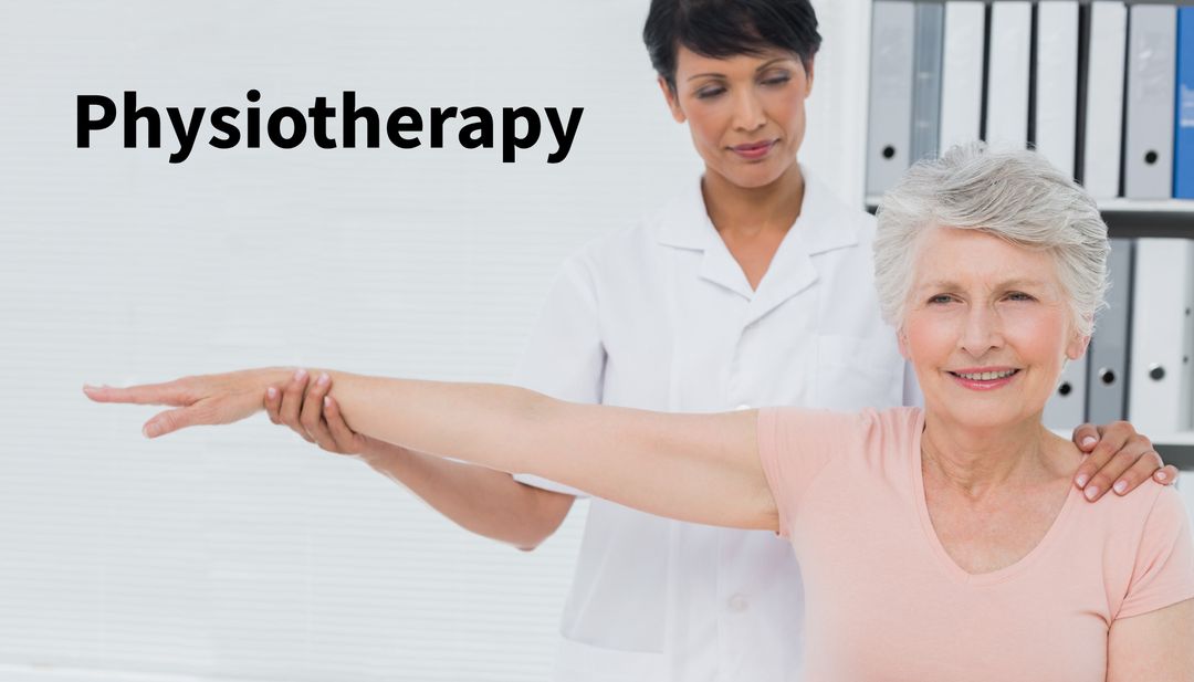 Senior woman receiving physiotherapy for physical therapy rehab