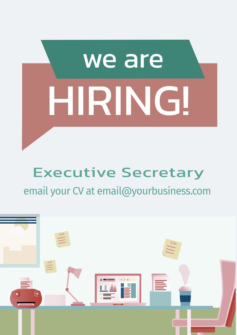 Corporate Job Vacancy Poster for Executive Secretary - Download Free Stock Templates Pikwizard.com