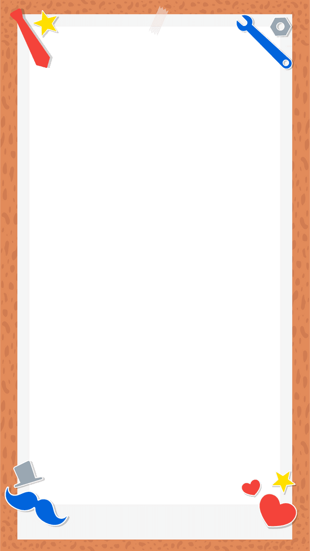 Playful Cartoon Frame with Teal Background and Whimsical Elements