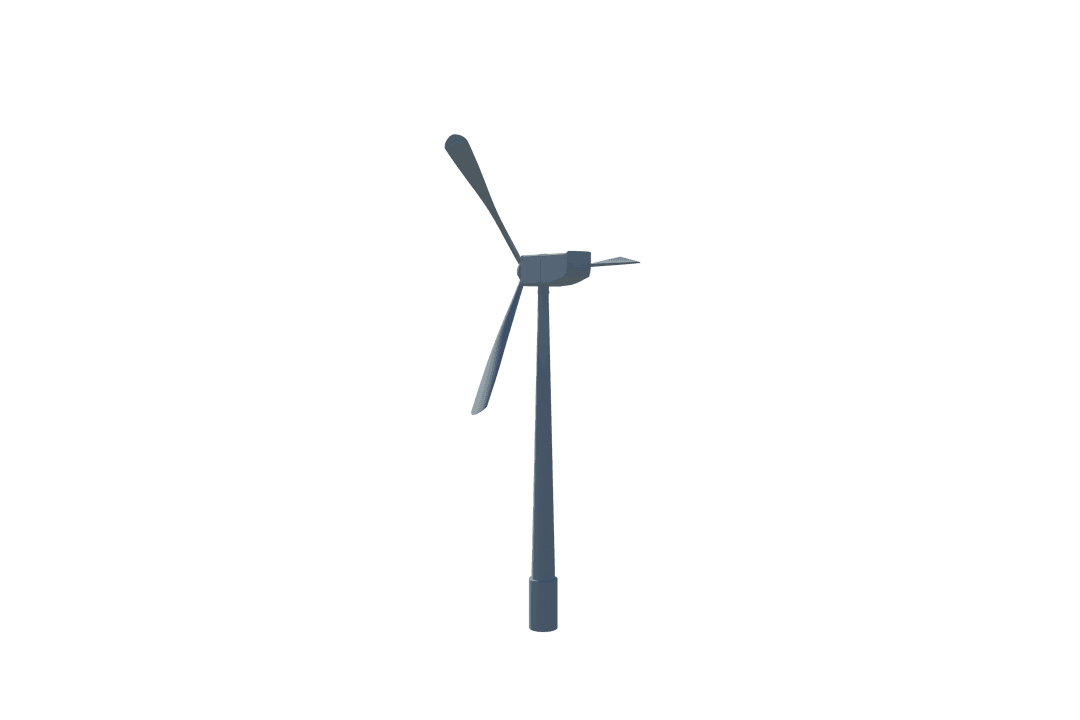 Tall Windmill Illustration on Transparent Background