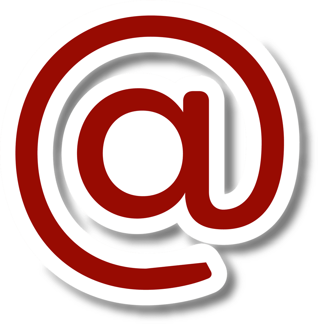 Transparent Red At Symbol for Digital Communication Design