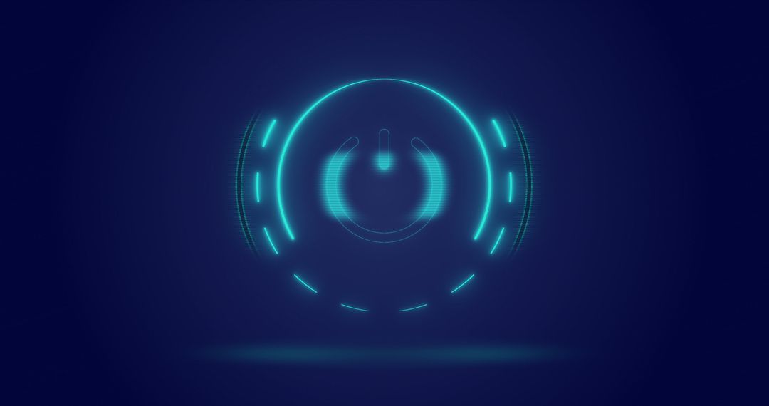 Futuristic Digital Power Symbol with Abstract Circular Design