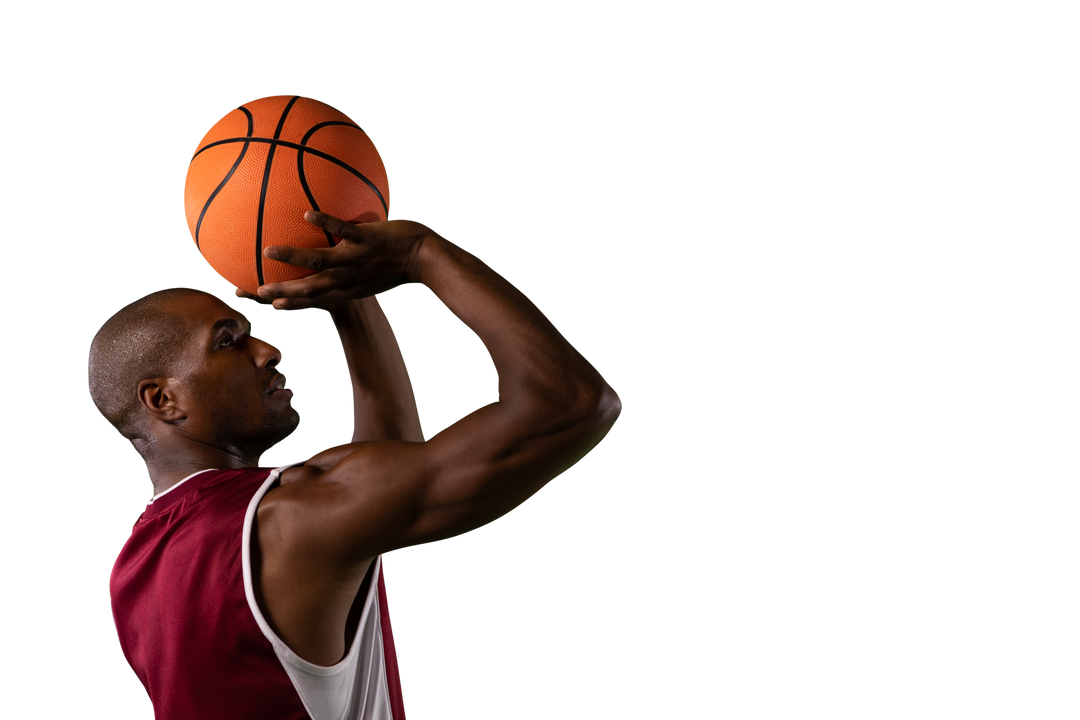 African American Male Basketball Player Shooting Ball Transparent Background - Download Free Stock Images Pikwizard.com