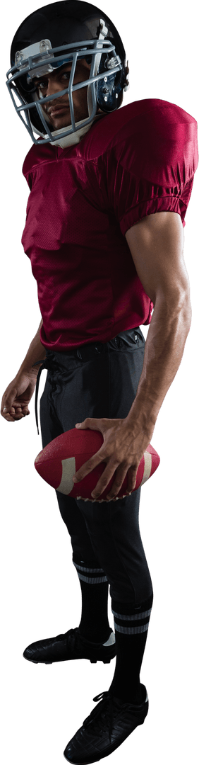 Transparent Football Player Holding Pigskin