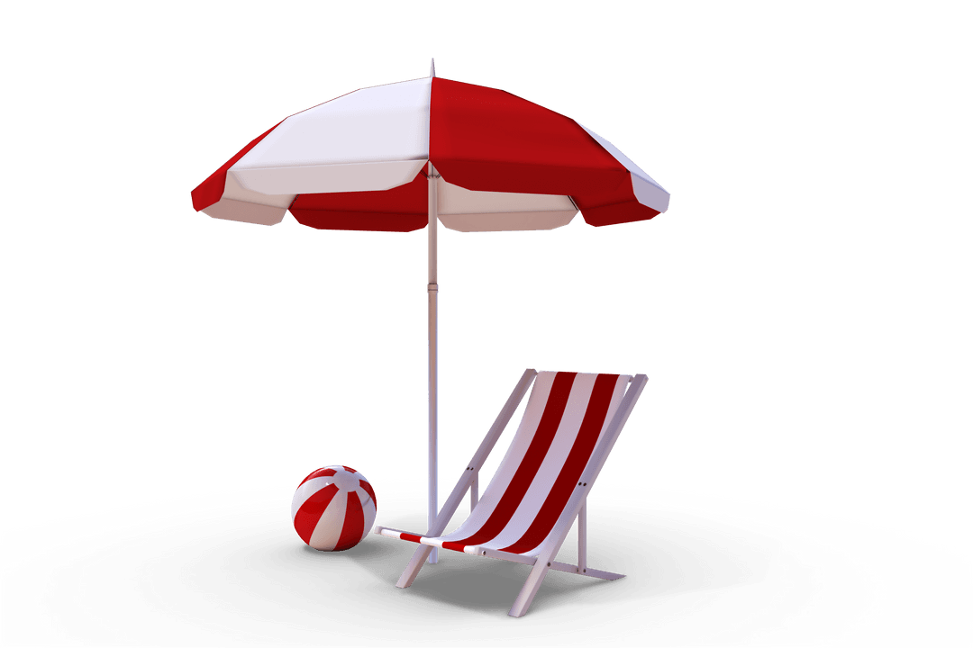 Transparent Sun Lounger and Beach Umbrella with Beach Ball