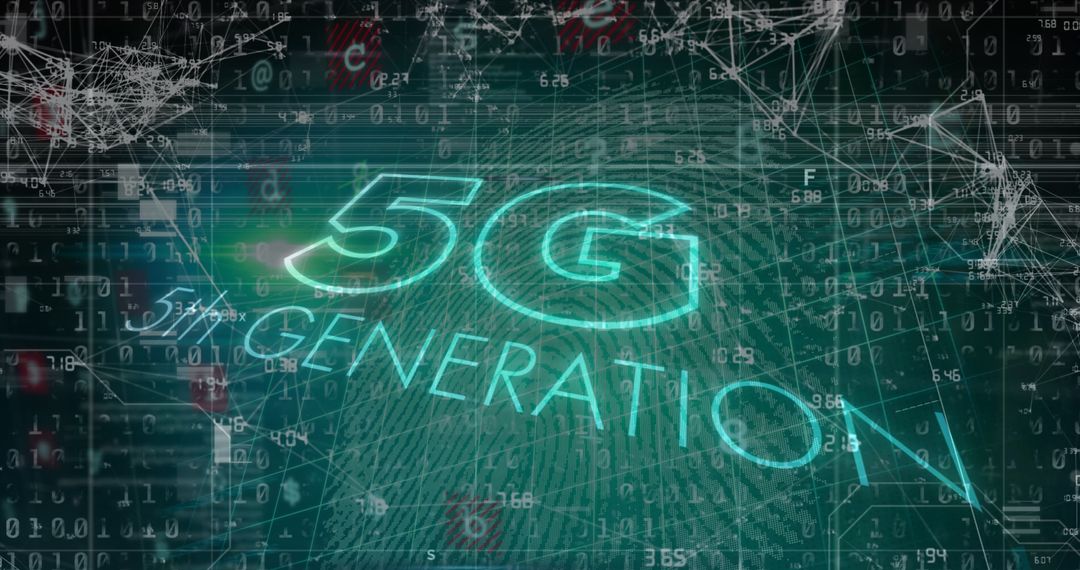 Futuristic 5g technology and data network visualization