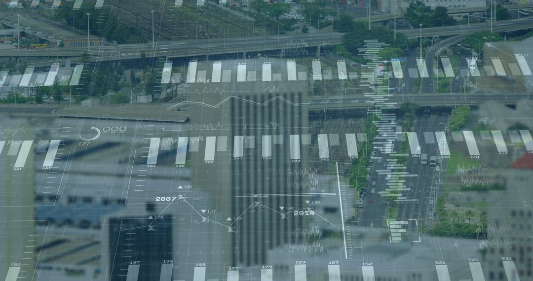 Global Finance and Data Visualization Over Modern Cityscape