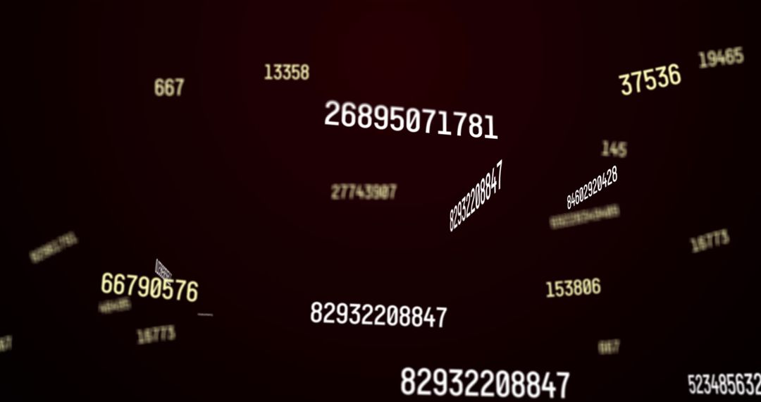 Dynamic Data Visualization with Flying Numbers on Brown Gradient