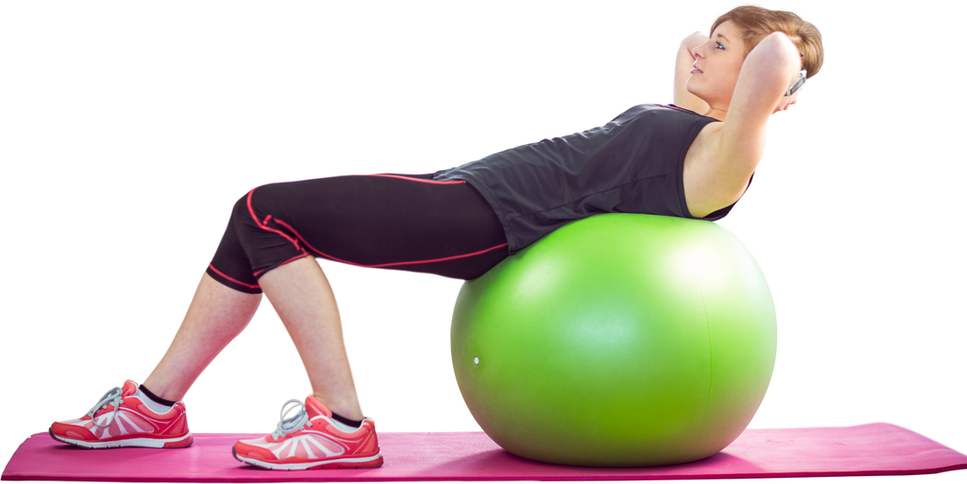 Transparent Exercise Routine on Green Balance Ball - Download Free Stock Images Pikwizard.com