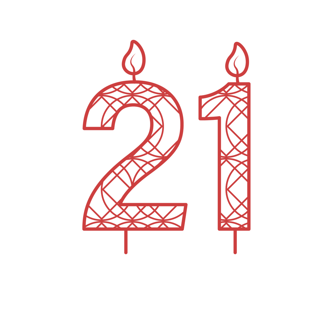 Digital Illustration of Red 21 Birthday Candle on Transparent Background - Download Free Stock Images Pikwizard.com