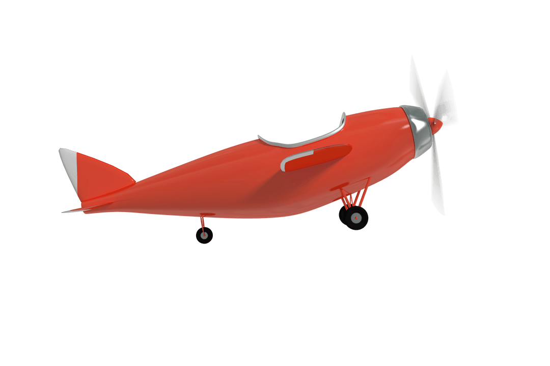 Red Airplane Illustration on Transparent Background for Air Transport Design