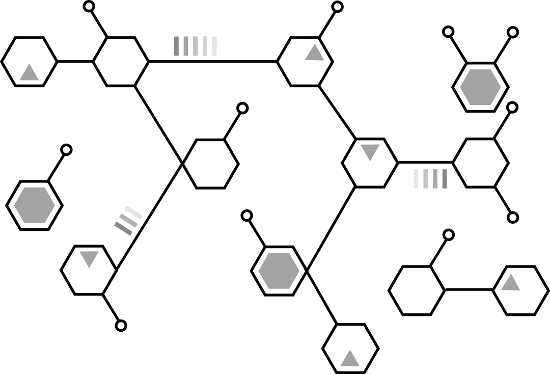 Transparent Molecular Structure Diagrams Vector Illustration