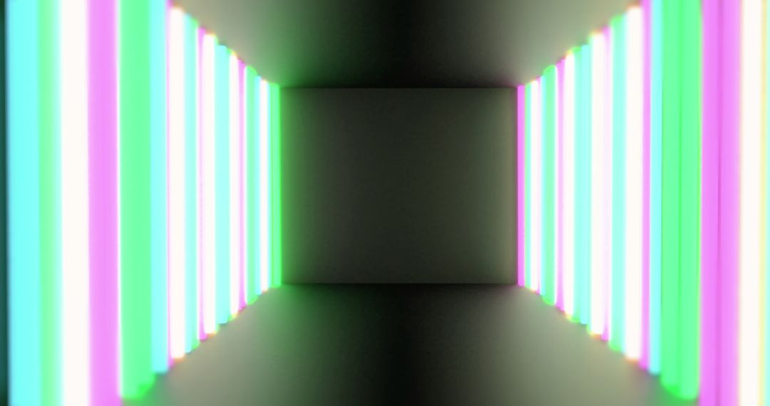 Colorful Neon Lights Creating a Vibrant Tunnel Effect Background
