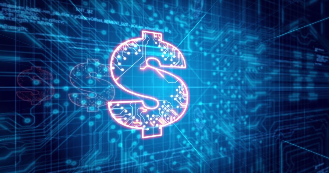Futuristic Digital Dollar Sign and Data Interface