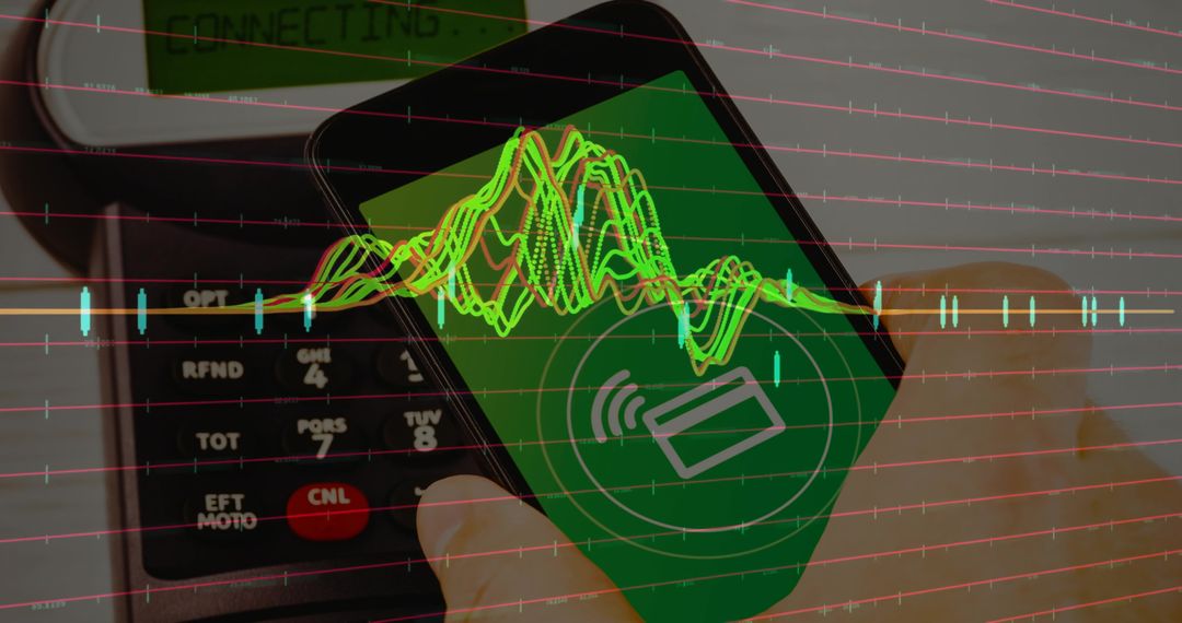 Digital Transaction with Smartphone and Plotted Workflow Display