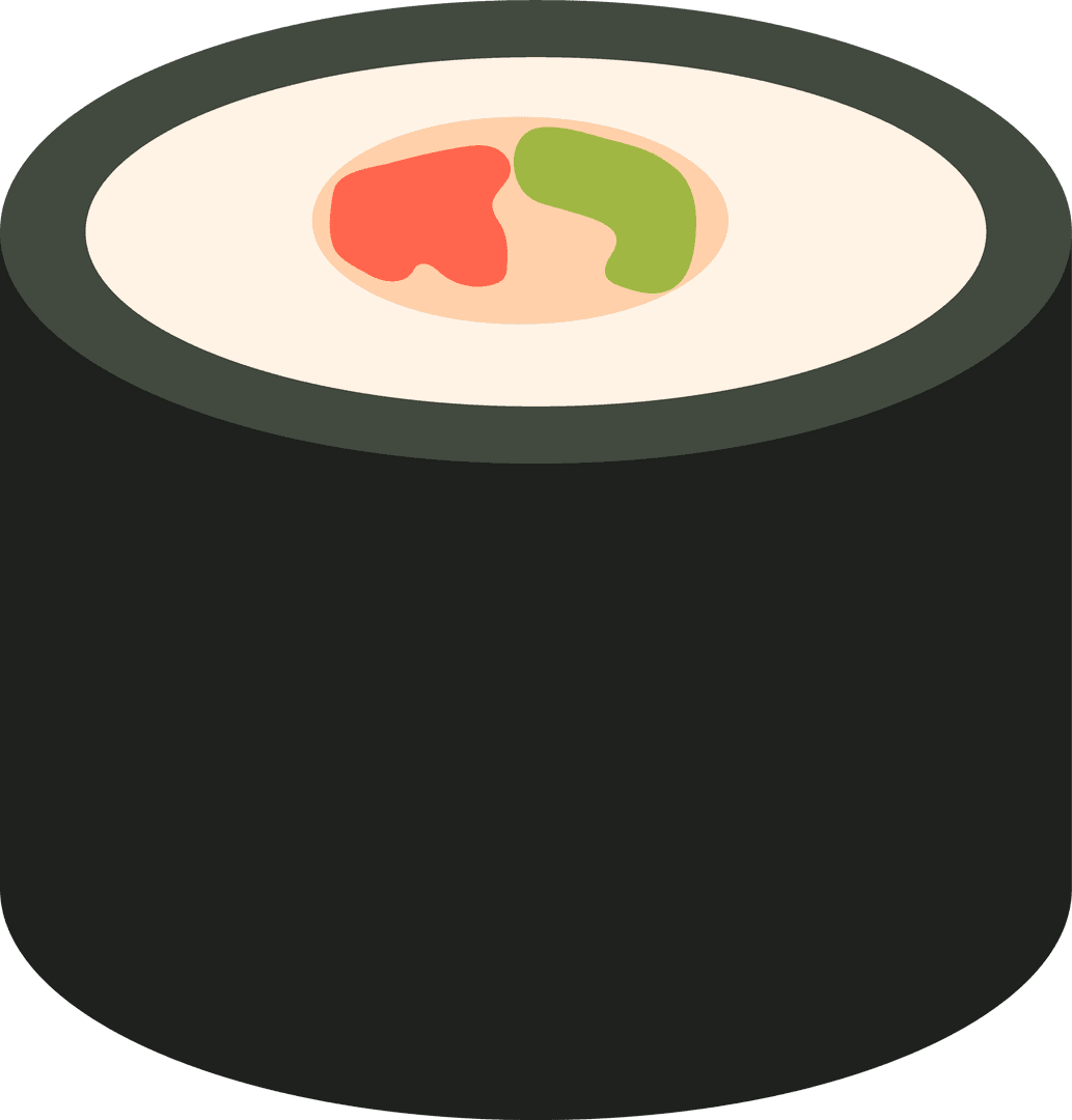 Transparent Maki Sushi Roll Vector with Salmon and Avocado