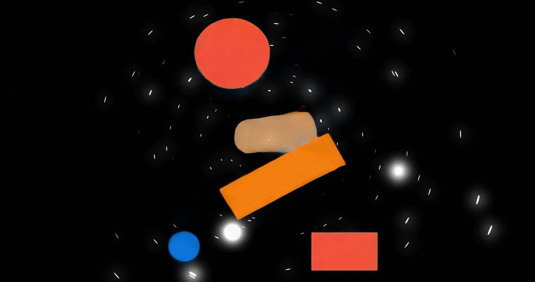 Abstract Geometric Shapes with Cosmic Glow and Digital Art