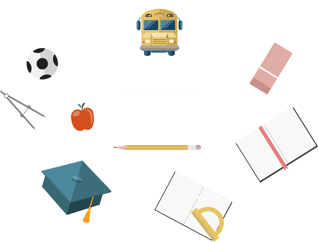 Creative Back to School Concept with Transparent Elements