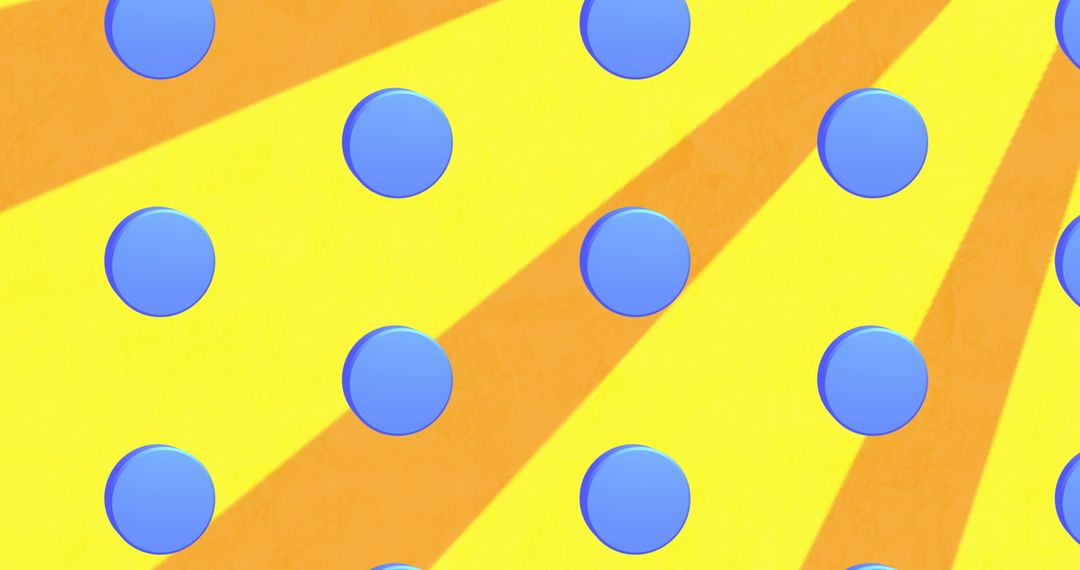 Vibrant Abstract Pattern with Blue Circles and Striped Background