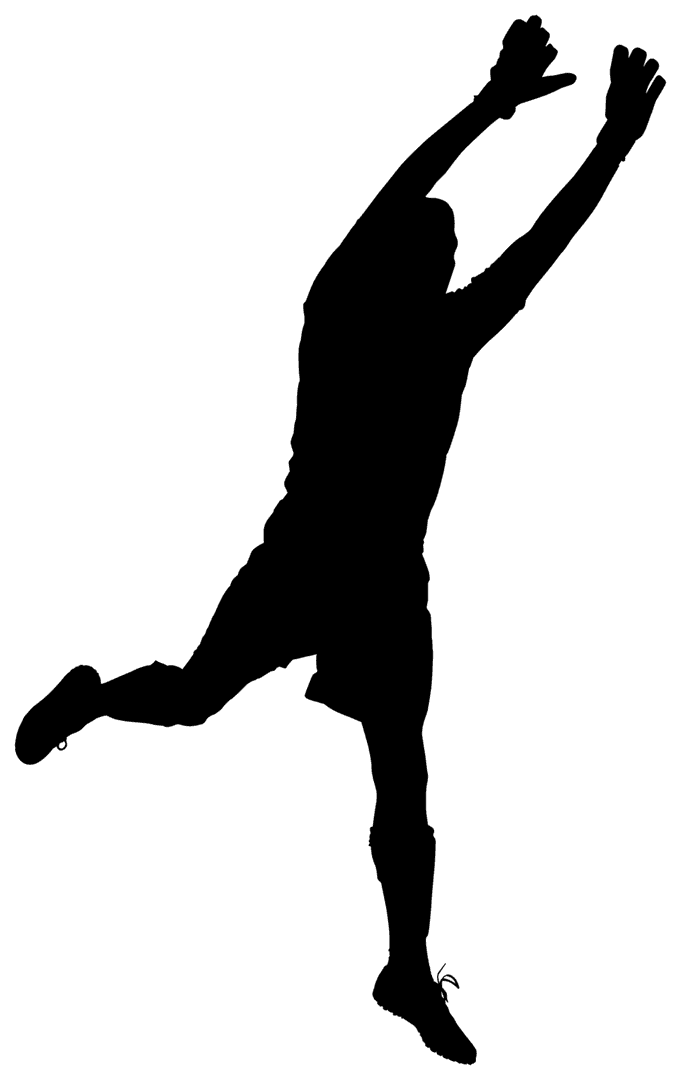 Silhouette of Athletic Man in Motion on Transparent Background