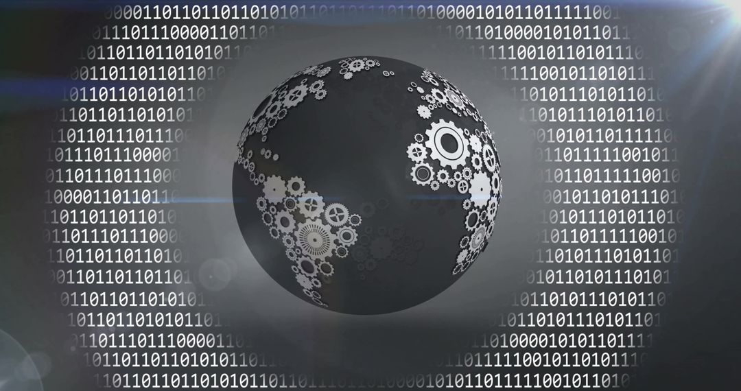 Globe Surrounded by Binary Code Symbolizing Global Connectivity - Free Images, Stock Photos and Pictures on Pikwizard.com