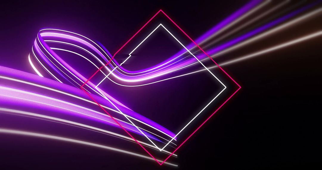 Glowing Neon Streams with Vibrant Geometric Diamond Design