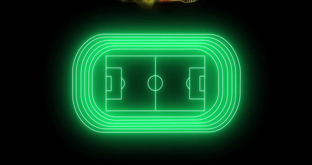 Neon Green Digital Football Stadium with Dynamic Particle Waves