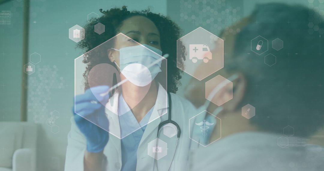 Healthcare Worker Performing COVID-19 Test With Advanced Technology