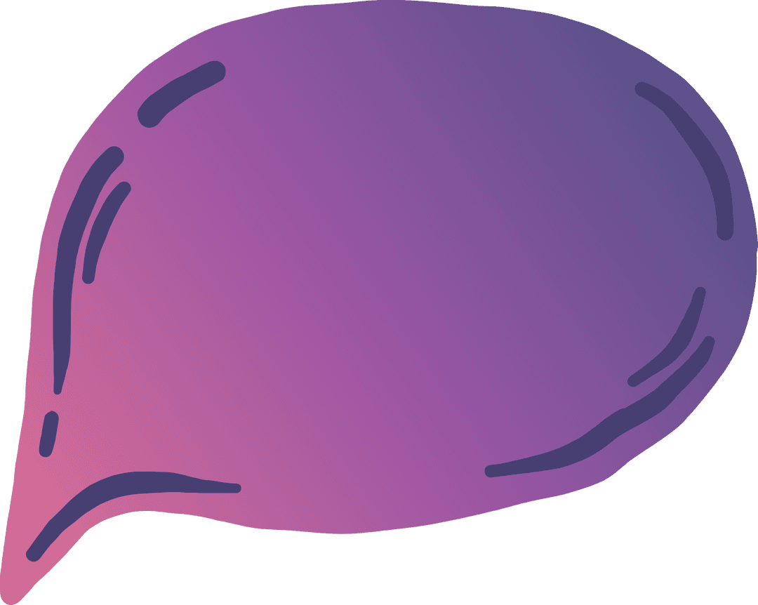 Purple Speech Bubble with Copy Space on Transparent Background