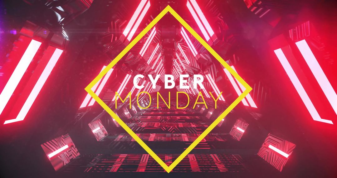 Cyber Monday Neon Pattern and Text Design