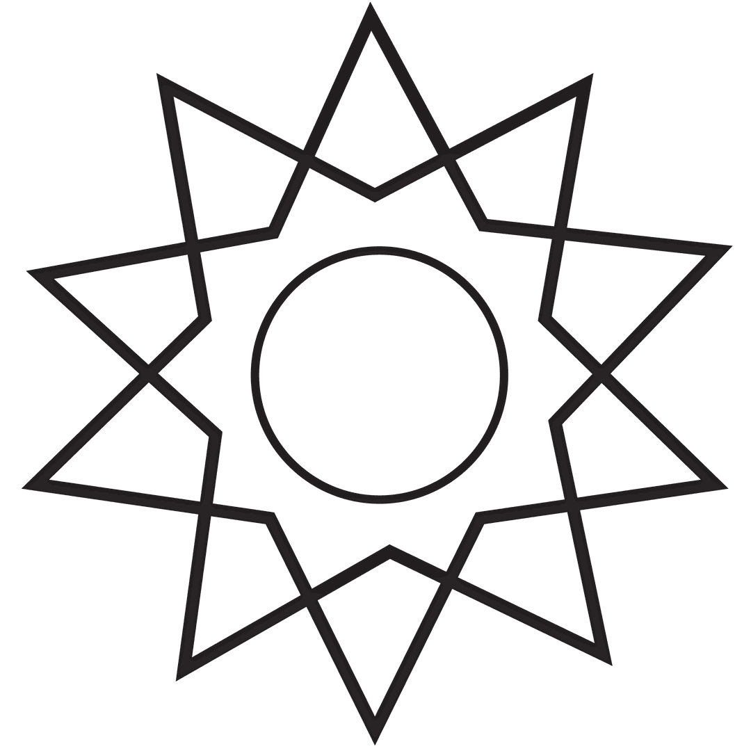 Abstract Star Geometry on Transparent Background