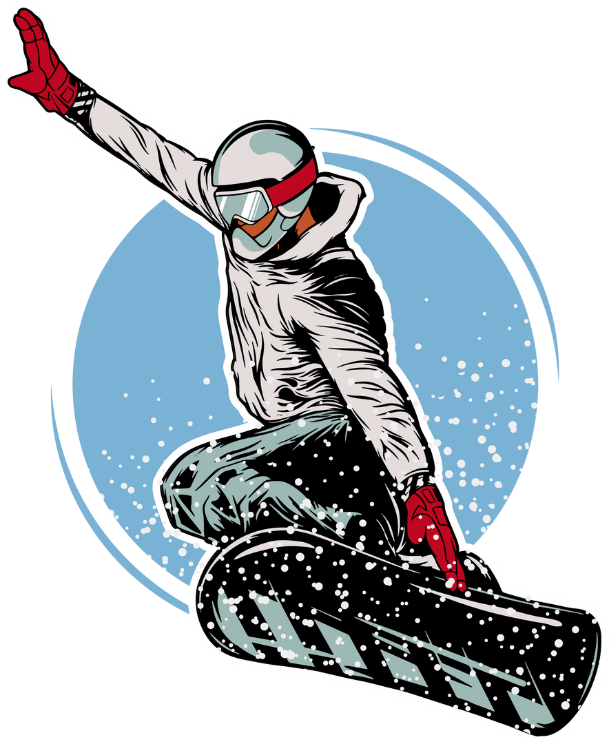 Dynamic Snowboarder Performing Aerial Trick on Transparent Background