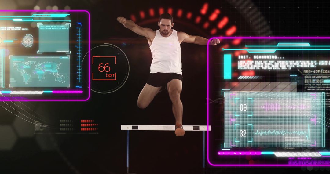Futuristic Interface Over Athlete Monitoring Performance Metrics