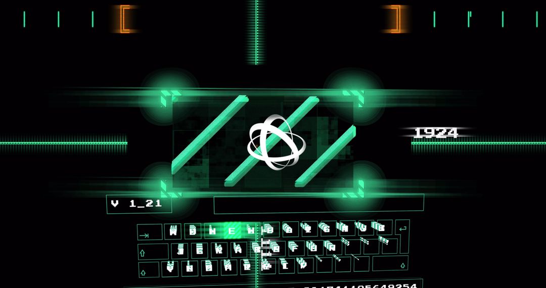 Futuristic Digital Interface with Keyboard Elements