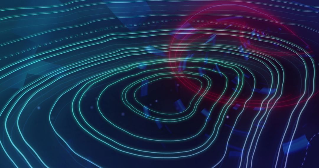 Futuristic Digital Tunnel with Flowing Wave Shapes