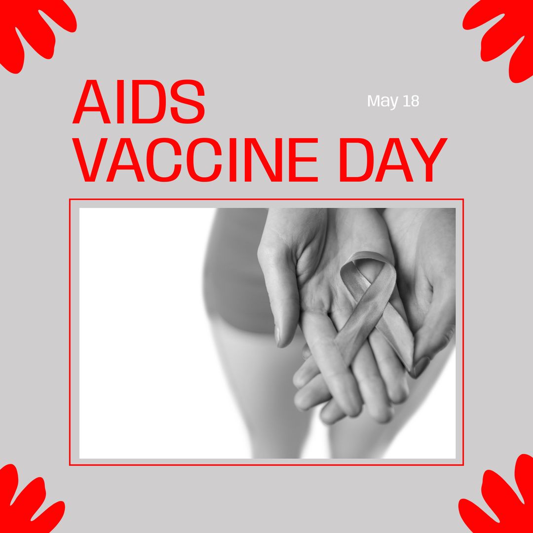 AIDS Vaccine Day Promotion with Red Ribbon Symbol