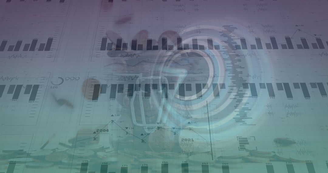 Fintech Concept: Digital Time Management with Financial Data