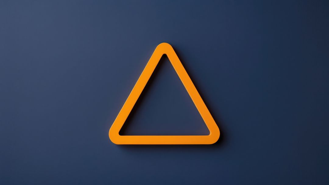 Minimalistic Orange Triangle on Dark Blue Background