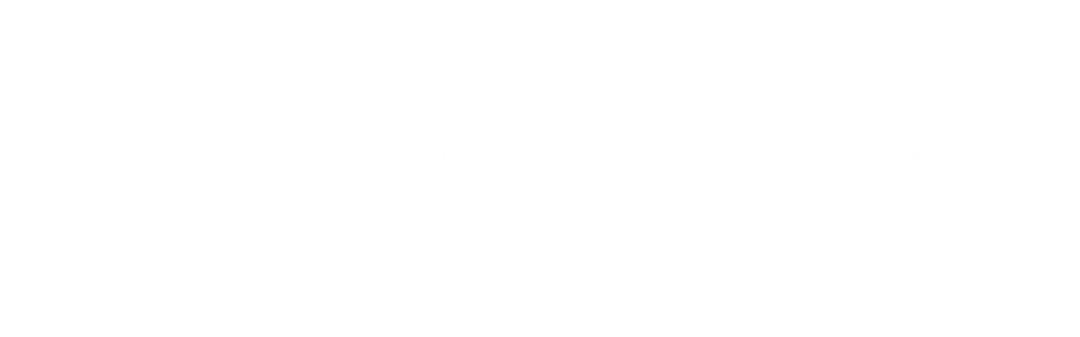 White Script Let Love In Text on Transparent Background